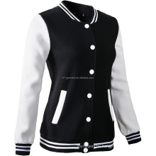 OEM Service Custom Logo Womens Baseball Jacket Casual Slim Fit Women Sweatshirt